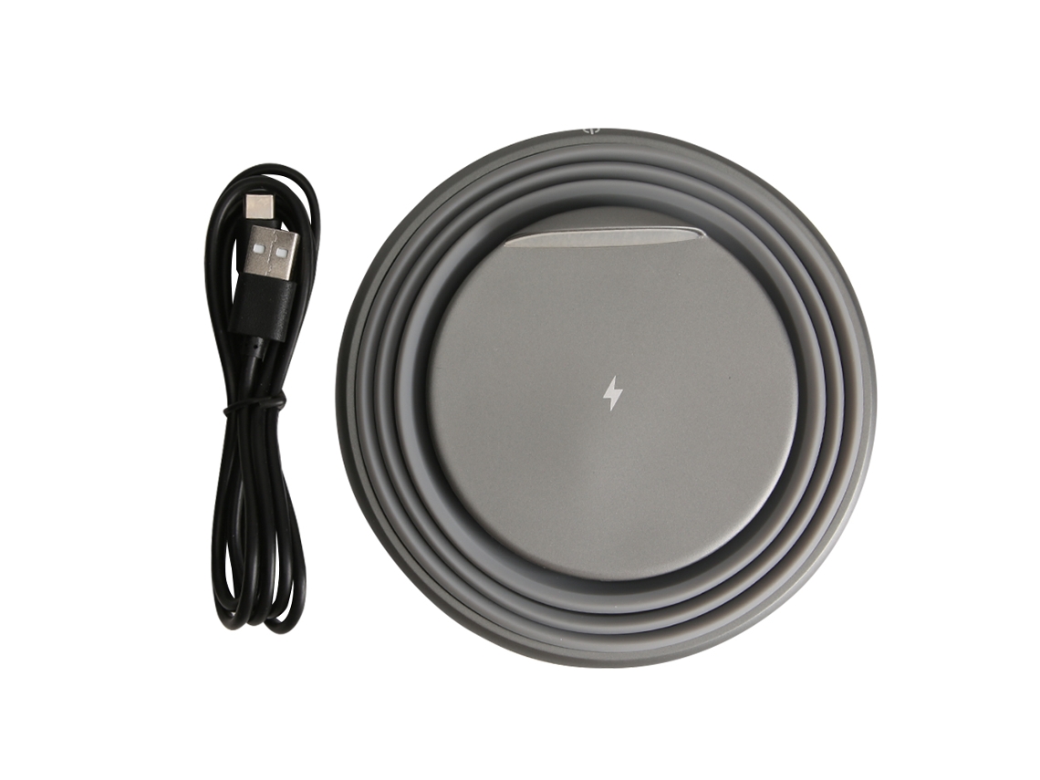 Cargador Inalámbrico (carga Rápida 10w, Luz Ambiente Plegable) Gris