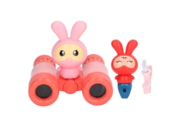 Binóculos Infantil Desacoplável Coelho Com Apito Para Meninos Meninas Vermelho