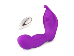Vibrador portátil de doble estimulación con 12 modos de vibración para mujeres (púrpura) YIZHOOD