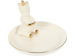 Bandeja Para Anillos De Cerámica Blanca Con Temática De Unicornio De 13 Cm, Soporte Multifuncional Para Joyas.