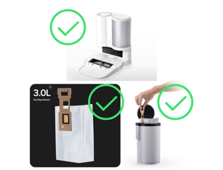 Bolsa de polvo de repuesto de 3L para Xiaomi Roborock S7, repuestos de aspiradora robótica con base de vacío automático