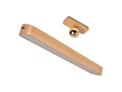 Lámpara de pared LED de madera, funciona con pilas, recargable por USB, luz nocturna LED regulable.