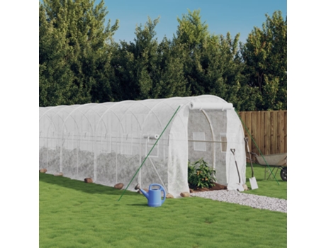 Invernadero VIDAXL con Estructura de Acero Blanco 28 m² 14x2x2 m