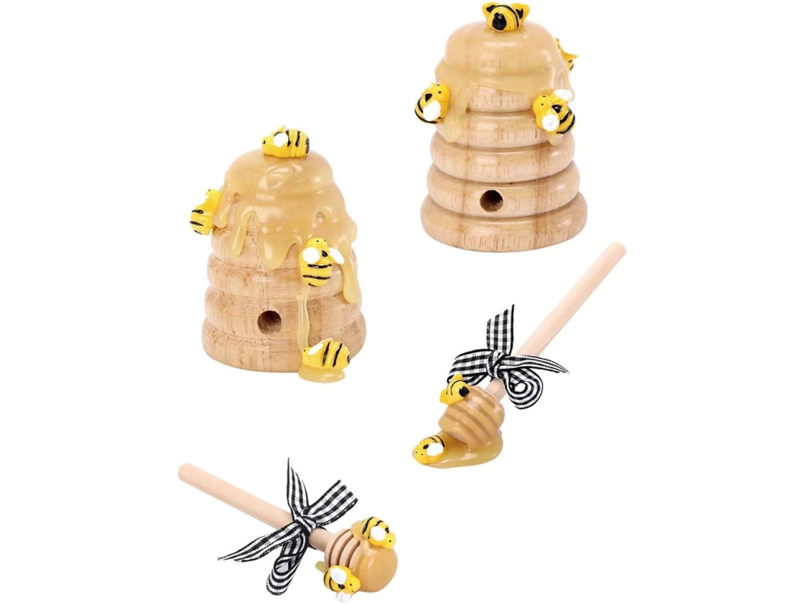 Enfeite De Colmeia De Madeira Marrom, Concha De Tecido