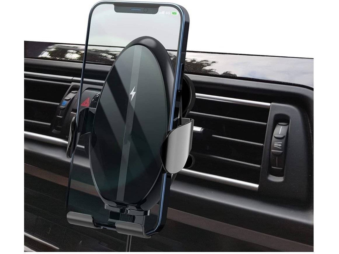 Cargador Carro Sem Fixação Qi Carregamento Rápido YIZHOOD Cáñamo Negro