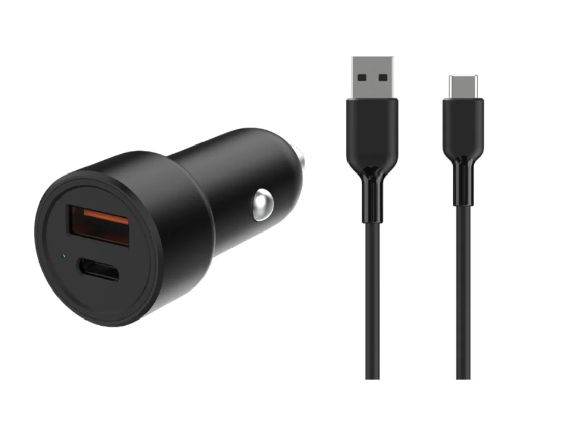 Kit Carregador Auto GOODIS 65W (1M - USB A+C - Negro)