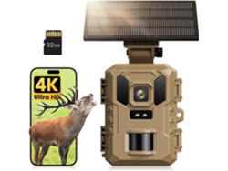 Cámara de rastreo Jytgalx de 64 MP, wifi, 4K, visión nocturna activada por movimiento, resistente al agua IP66 (marrón)