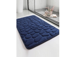 (azul) Alfombra De Baño Con Estampado De Piedra (1 Pieza), De Rápida Absorción, Antideslizante, Lavable.