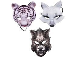 Acessórios De Halloween: Máscaras De Tigre, Lobo, Branca E Preta