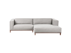 Sofá esquinero Beliani Veng en tela gris 310x155x84