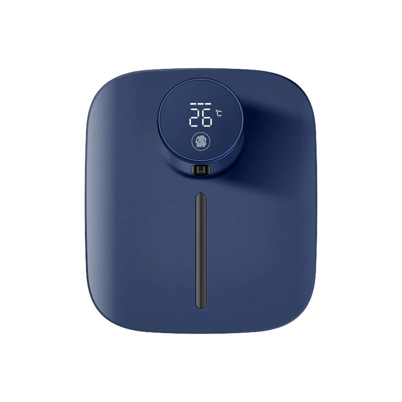 (azul) Dispensador de jabón inteligente con sensor, carga USB y pantalla LED digital.