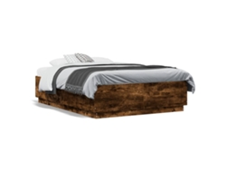 Maison Exclusive - Estructura De Cama Madera De Ingeniería Roble Ahumado 135x190cm