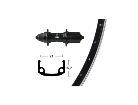 Rueda trasera de aluminio WIENER Winora 36 Tr Shimano T3000