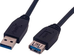 Cable USB MCL USB A/USB B 1.8 m Macho/Hembra Negro