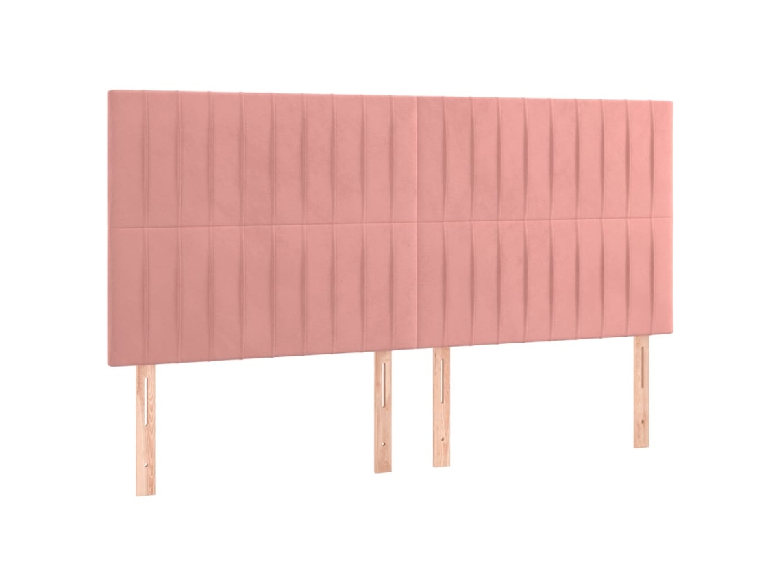 Maison Exclusive - Cabecero De Cama Rosa 200x5x118/128 Cm Terciopelo