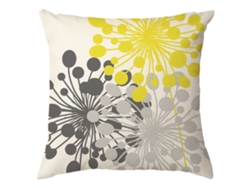 Funda De Almohada Cojín Sala De Estar Pequeño Blanco Flor Amarillo Gris Felpa Simple