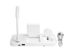 Base De Carga Inalámbrica 6 En 1 15w Para Teléfono Auriculares Y Reloj