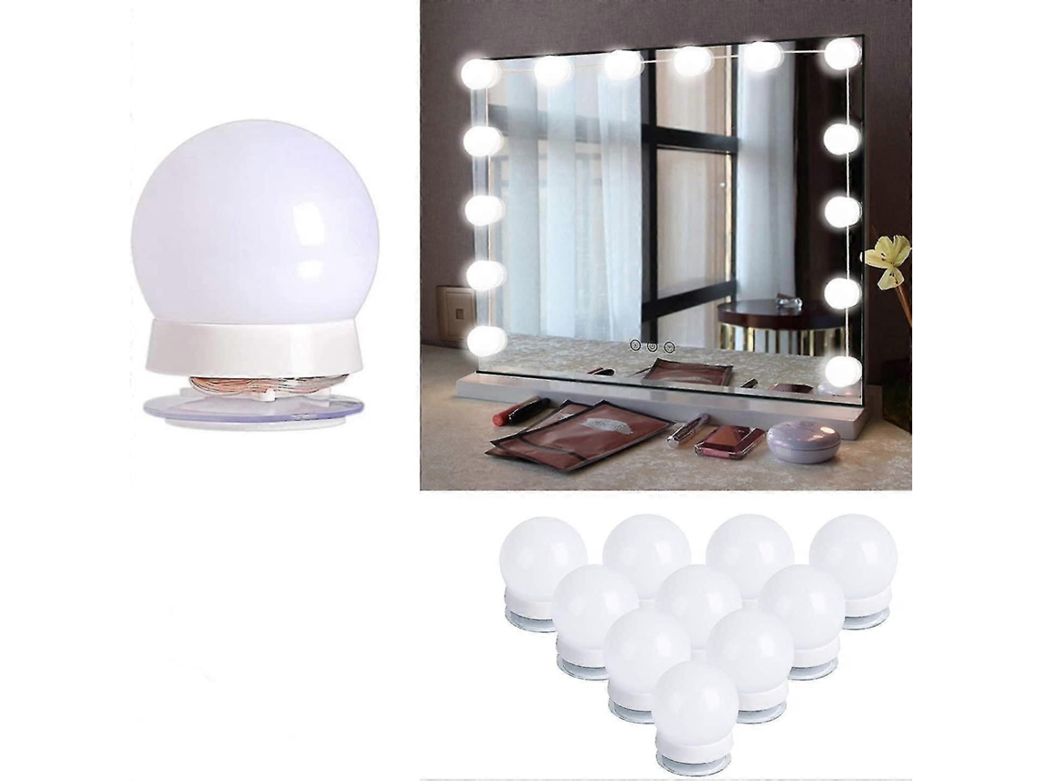 Rebe-kit De Luces De Maquillaje Led - 10 Luces Blancas Regulables