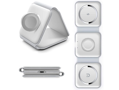 Cargador iPhone 15W Magsafe 3 em 1 Blanco