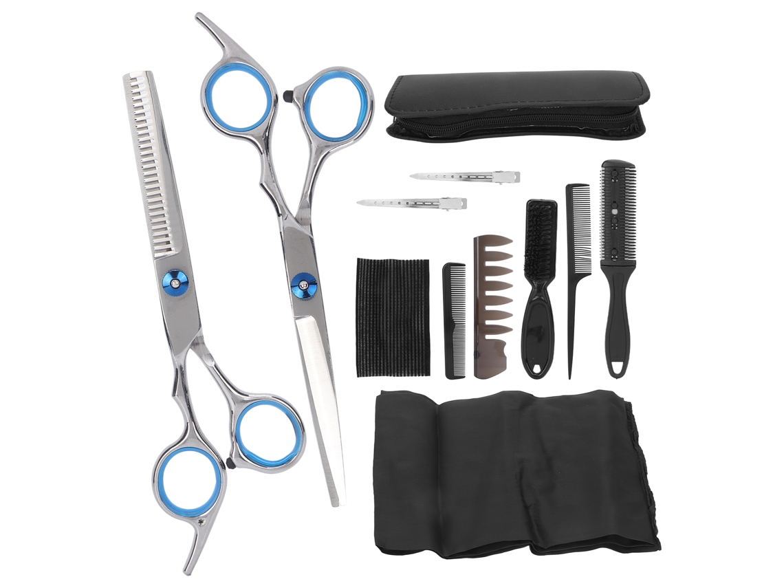 Kit De Tijeras Para Cortar Pelo 12 Piezas De Acero Inoxidable Con Capa De Peluquería, Pinzas Y Peine