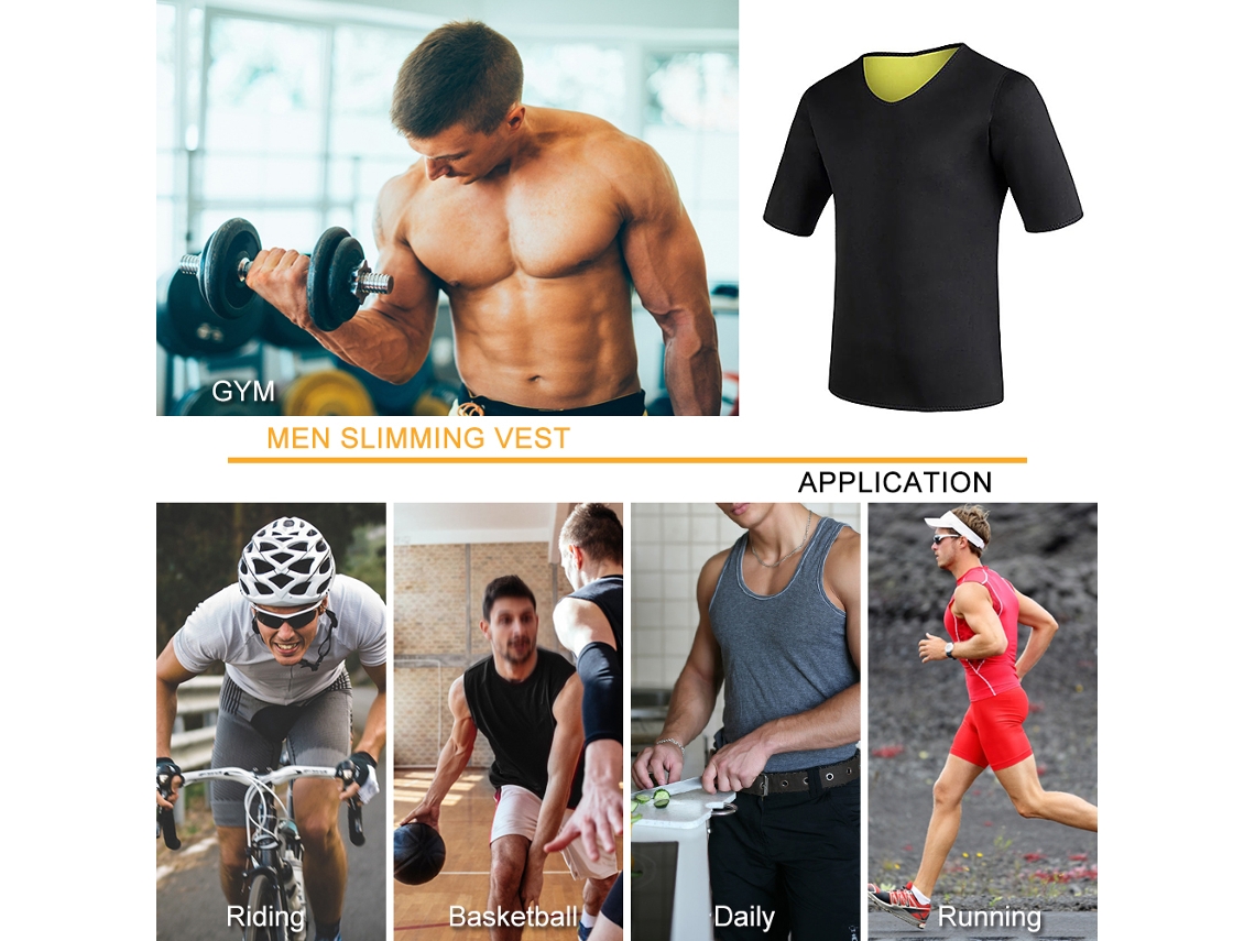 Junli-sudadera De Neopreno De Manga Corta Para Hombre, Ideal Para Entrenamiento De Pérdida De Peso Y Modelado Corporal.