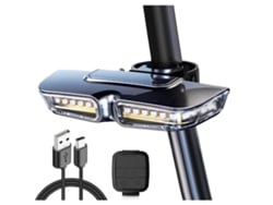 Luz Trasera Bicicleta Control Remoto Alta Intensidad Ipx8 Negro