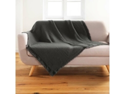 Fleco a cuadros 125 x 150 cm acrílico coralina antracita DOUCEUR D'INTERIEUR