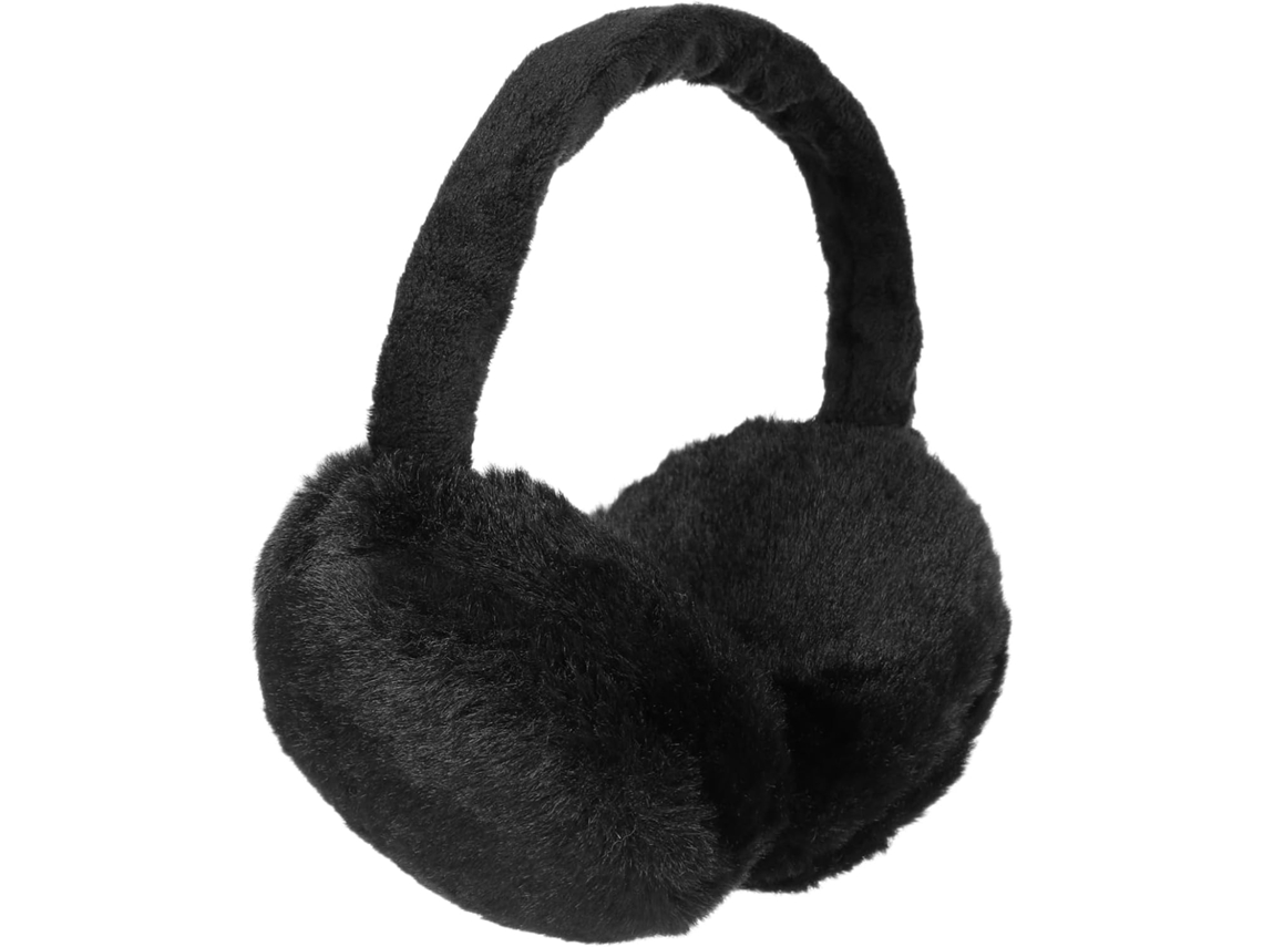 Orejeras Elásticas De Felpa Negra Para Mujeres Y Niñas, Cálidas Cubiertas Para Las Orejas De Invierno.