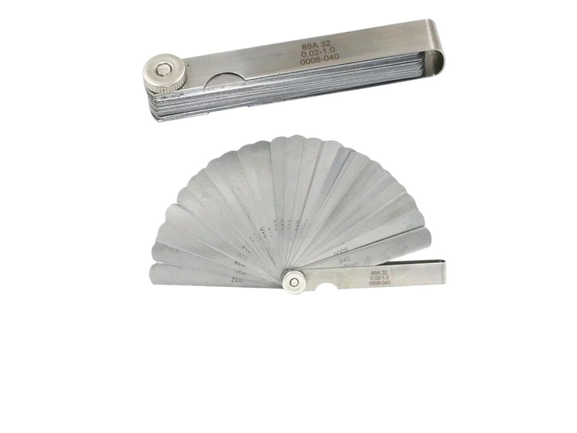 Calibrador De Espesores De Acero Inoxidable De 32 Hojas, Métrico, 0,02 - 1,00 Mm