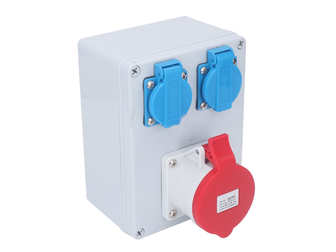 2026-as-2pcs Tomacorrientes De Pared Ip44 16a 250v Eu + 1pcs Cee 32a 5 Pin, Caja De Receptáculo Industrial Exterior