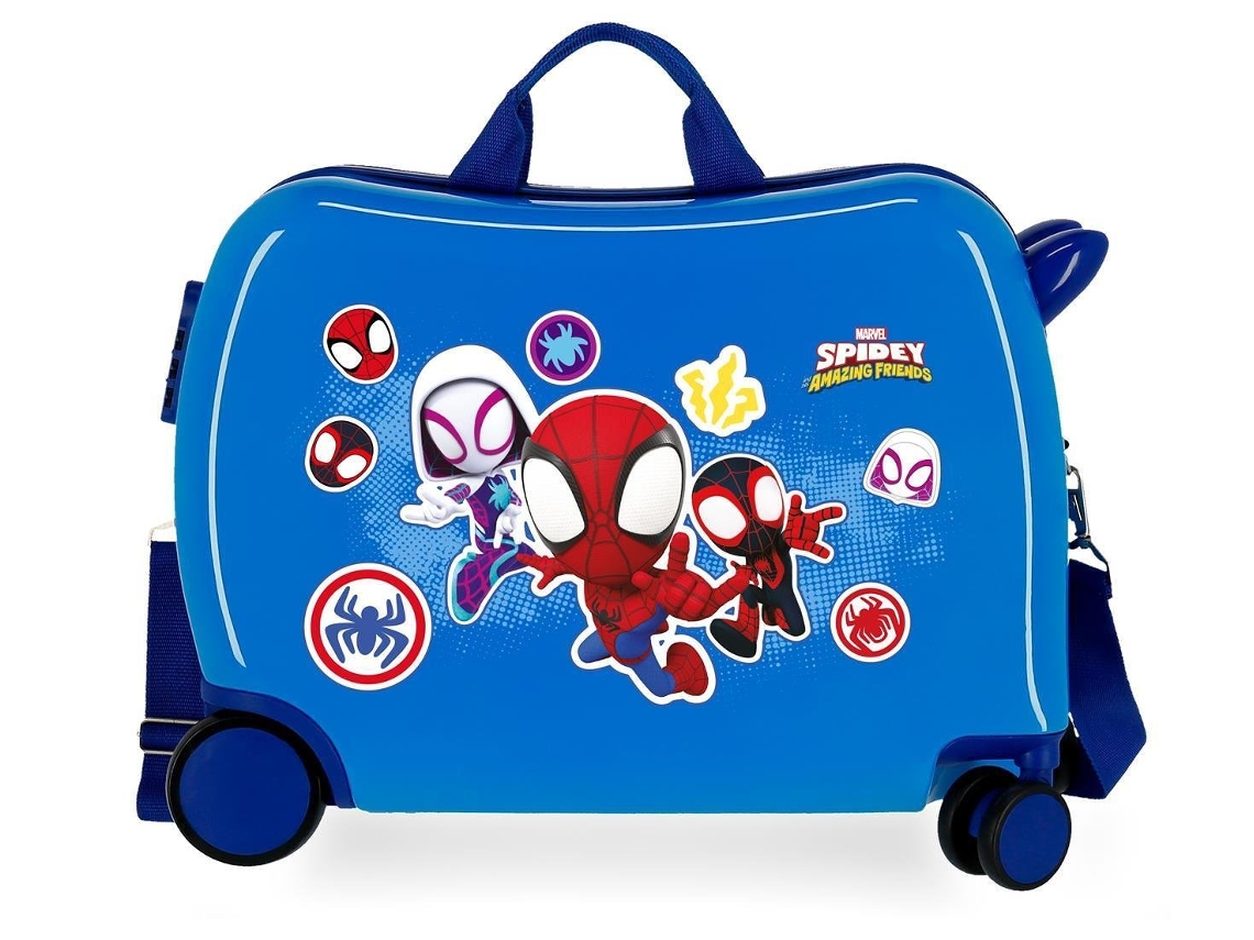 Maleta de Viaje Infantil MARVEL Spidey Go Webs Go 2 Ruedas Multidireccionales Azul (50x39x20 cm - 34 L)