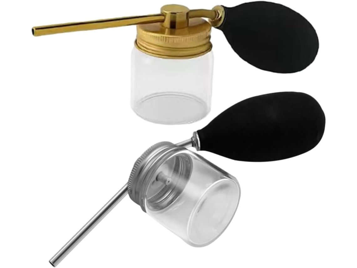 Paquete De 2 Botellas Pulverizadoras Recargables De Plástico Y Silicona Para Polvos De Peinado.