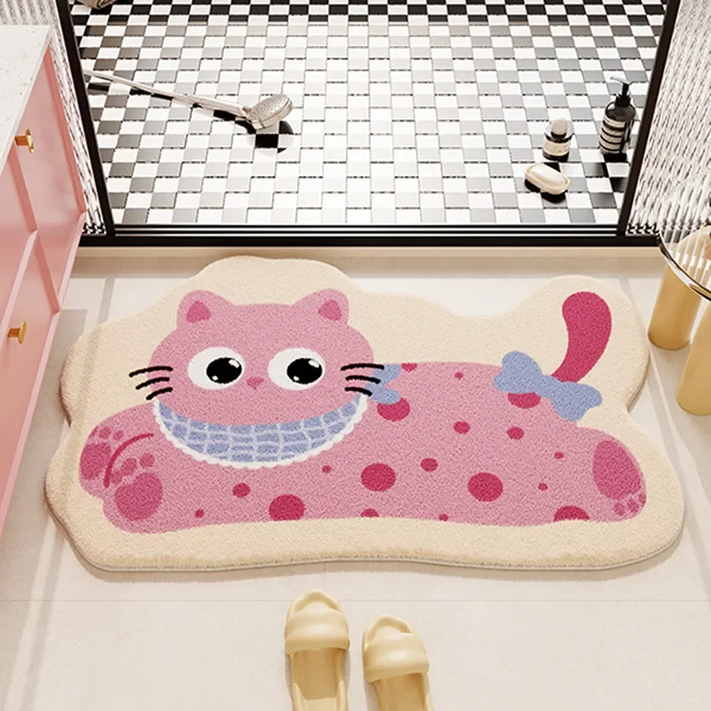 (estilo 5 80x120cm) Bonita Alfombra De Baño De Dibujos Animados, Absorbente Y Suave