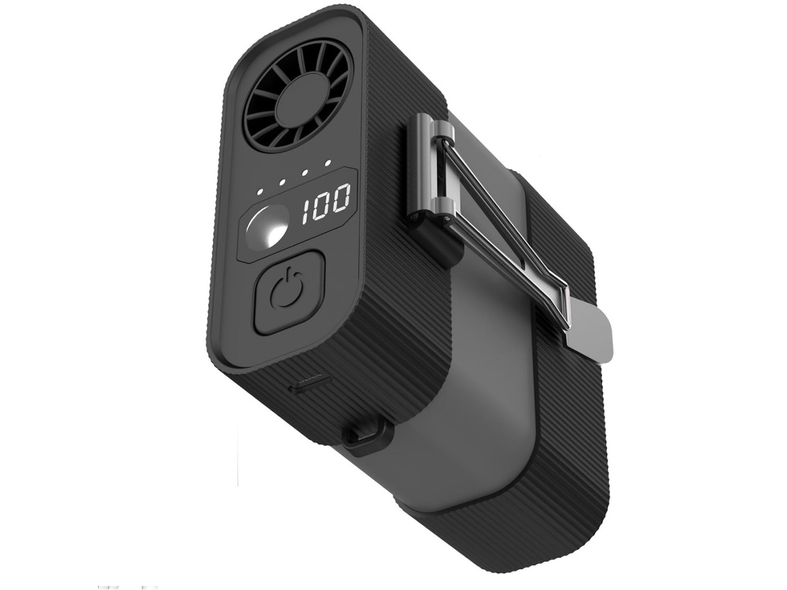 Ventilador De Mano Con 4 Velocidades De Viento Ajustables, Viene Con Clip, Recargable Por Usb, Se Puede Colgar En La Cintura O El Cinturón.