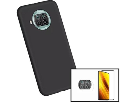 Kit Funda y 2 Protectores de Cristal Templado Xiaomi Mi 10T Lite 5G Full Cover Negro