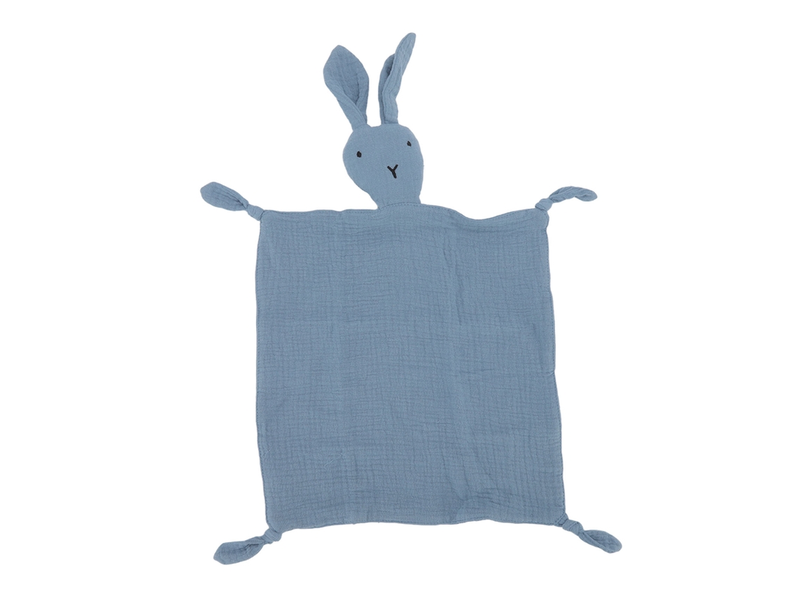 Toalha De Segurança Bebê Coelho Macia Para Dormir Presente Cute 28x28cm Azul Escuro