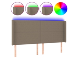 Maison Exclusive - Cabecero Con Led De Tela Gris Taupe 163x16x118/128 Cm