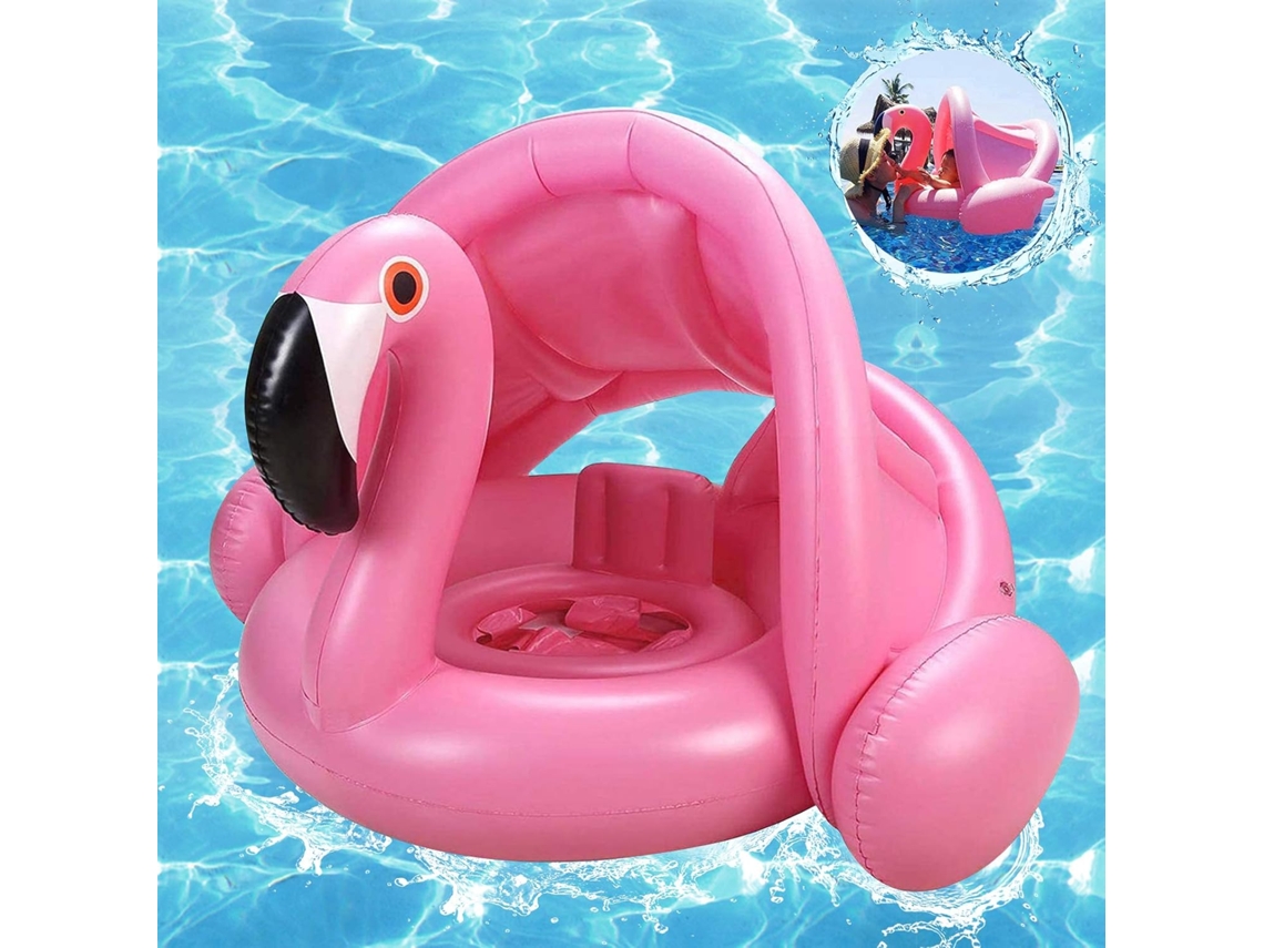 Sombrilla ajustable, flotador inflable para nadar, toldo extraíble que proporciona sombra personalizable, estabilidad y seguridad para niños pequeños.