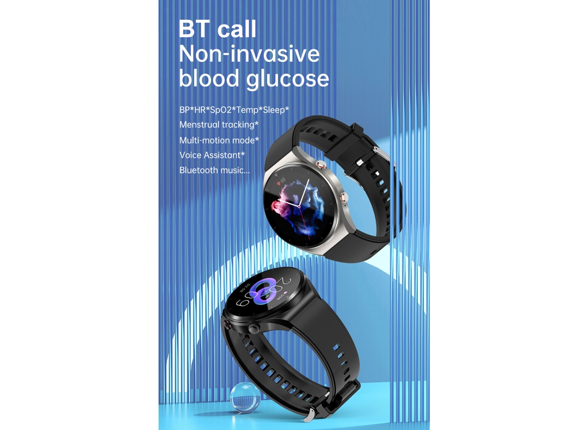 Reloj Inteligente (llamada Bt, Música) 1.39" Hd E09 Rastreador De Fitness Con Monitorización De Glucosa En Sangre/oxígeno/presión