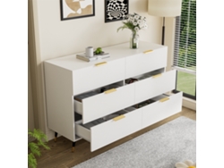 Elegante aparador de diseño moderno, con cajones y amplio espacio de almacenamiento, ideal para el salón, el comedor y el dormitorio.