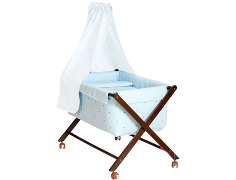 Cuna BABYLINE Madera Chococeleste