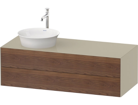 DURAVIT Tulip blanco, mueble de baño colgado en la pared, ancho 1300 x fondo 550mm, con 2 cajones, con tecnología tip-on, WT4987L
