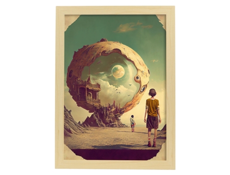 NACNIC Poster Espejismo En Estilo Surrealismo Cinematográfico Ilustraciones Y Grabados De Historieta Abstracta Y Artística A4 Marcos Negros