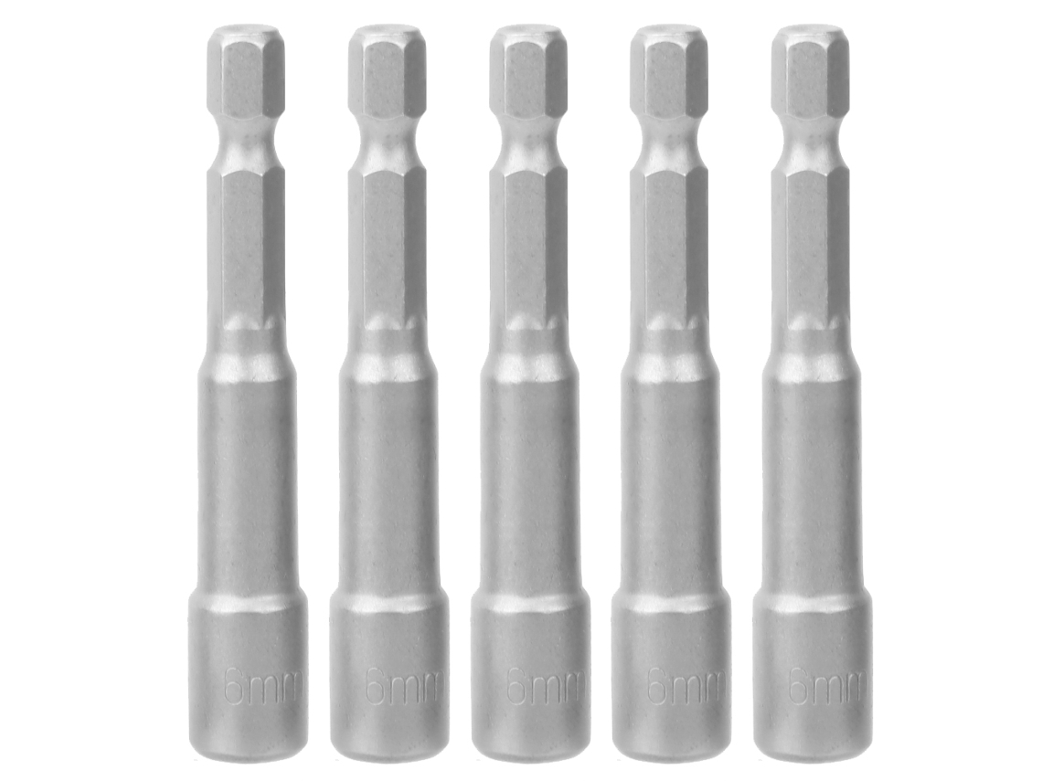 Adaptador de llave hexagonal magnética fuerte de 5 piezas para taladro neumático de 6 mm y 65 mm