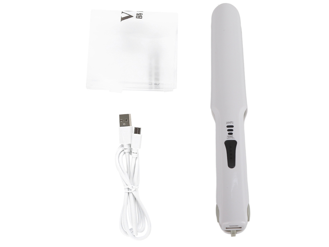 Plancha De Pelo Eléctrica Portátil De Cerámica Para Alisar Y Rizarse Con Carga Usb