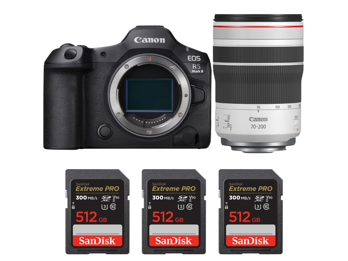 Canon Eos R5 Mark Ii + Rf 70-200mm F/4 L Is Usm + 3 Sandisk 512gb Uhs-ii 300mb/s + Ebook “20 Consejos Para Fotos Que Impactan”