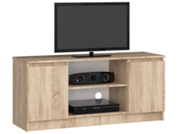 Mueble De Tv Akord Roble Sonoma 120 Cm 2 Puertas Frente En Color Roble Sonoma 2 Estantes 120x40x55 Cm