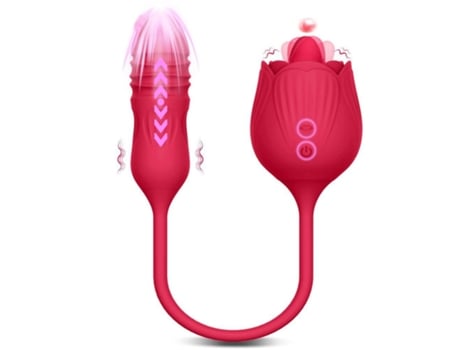 Vibrador de rosa para mujer, estimulador de succión de clítoris (rojo) YIZHOOD