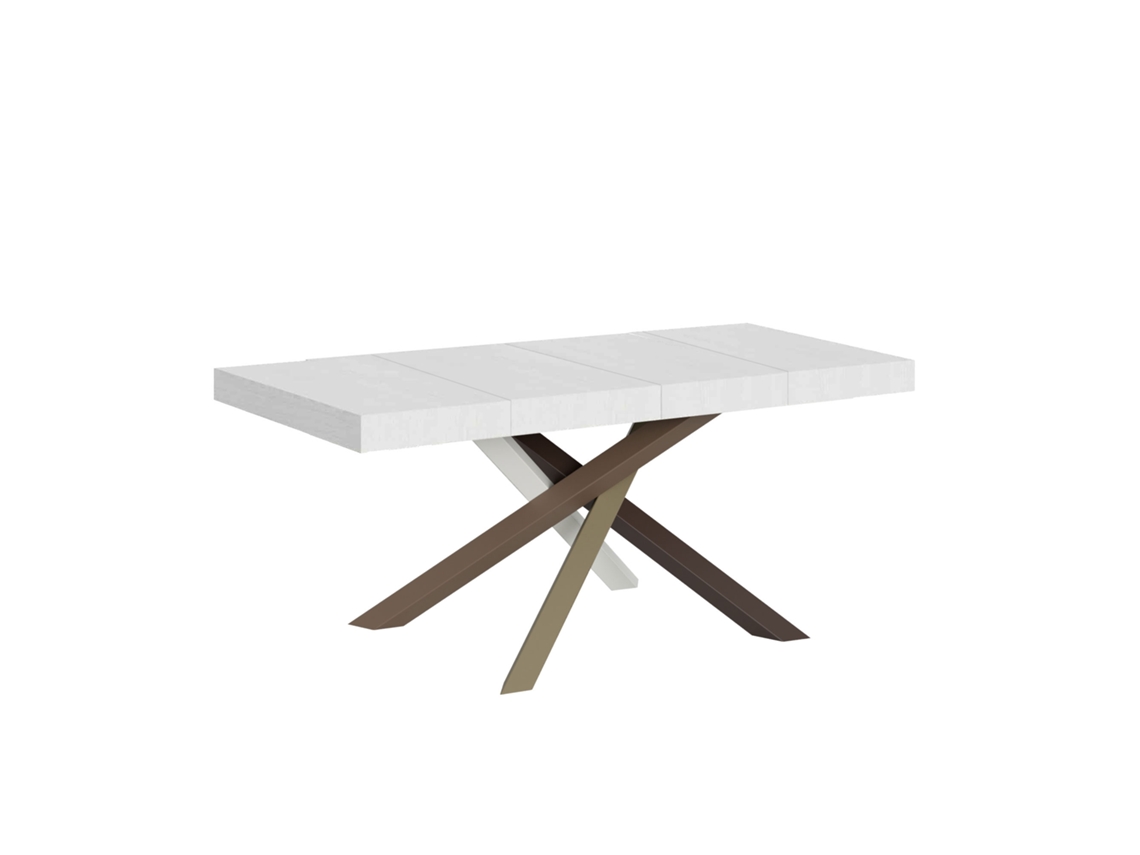 Mesa extensible 90x120/224 cm Volantis Premium Fresno Blanco estructura multicolor 4/C ITAMOBY