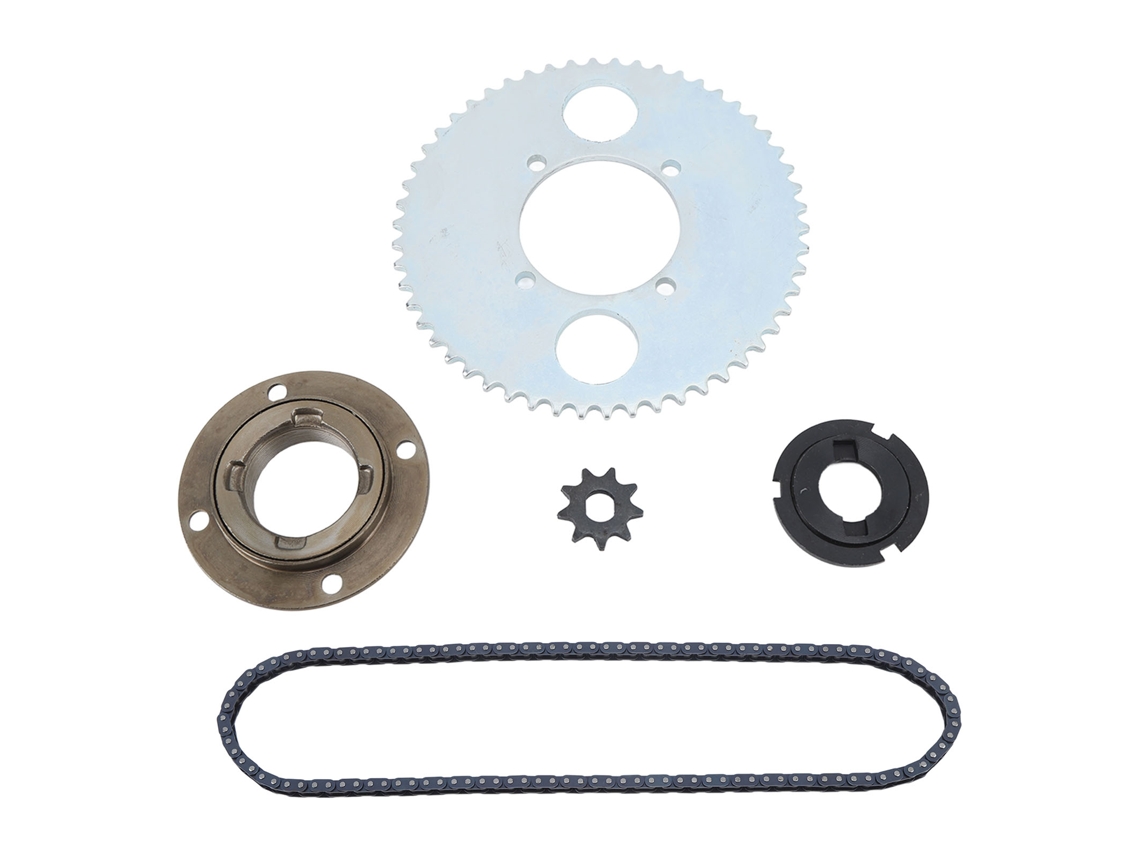 Vlrla-kit De Piñones Cadena T8f Acero 116 Eslabones Piñón 9t 54t Piñón Libre Sin Dientes Conector Para Bicicleta Patinete Diy